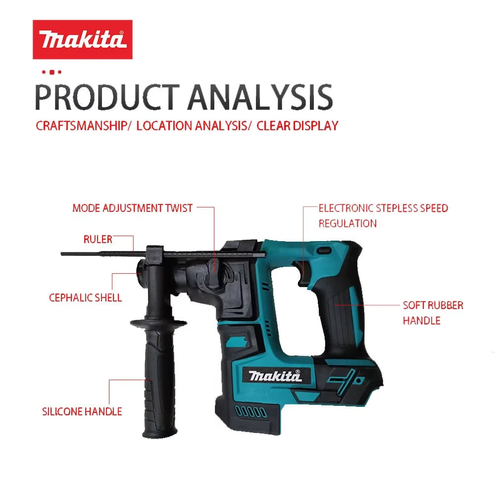 Makita Original HR140D Brushless Hammer Cordless Electric Hammer 18V Lithium Battery  Wireless Drills Makita 18v Power Tools ﻿