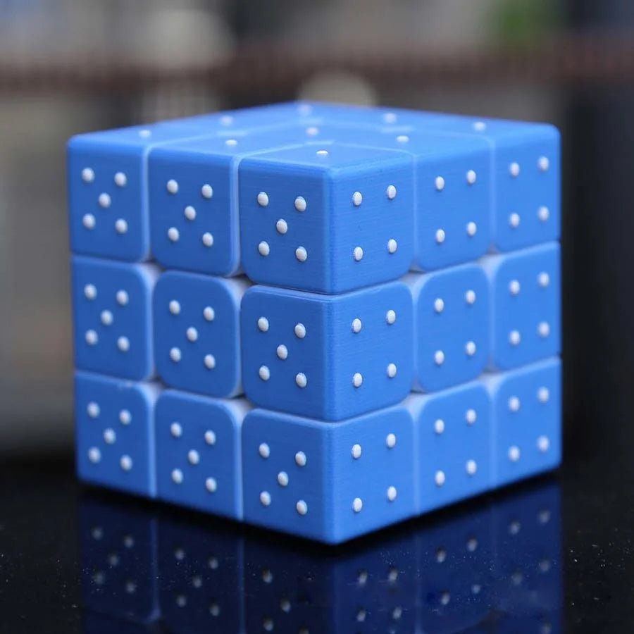 3X3 Blind Magic Cube Blue Stickerless Speed Educational Puzzle 3x3x3 Profissional Cubo Magico
