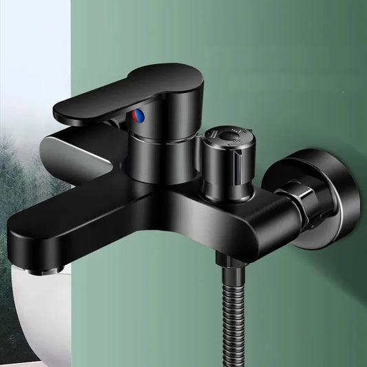 Black/Silver Bathroom Shower Faucet Mixing Valve Shower Shower Set Bathtub Mixing Switch Triple Hot and Cold Faucet