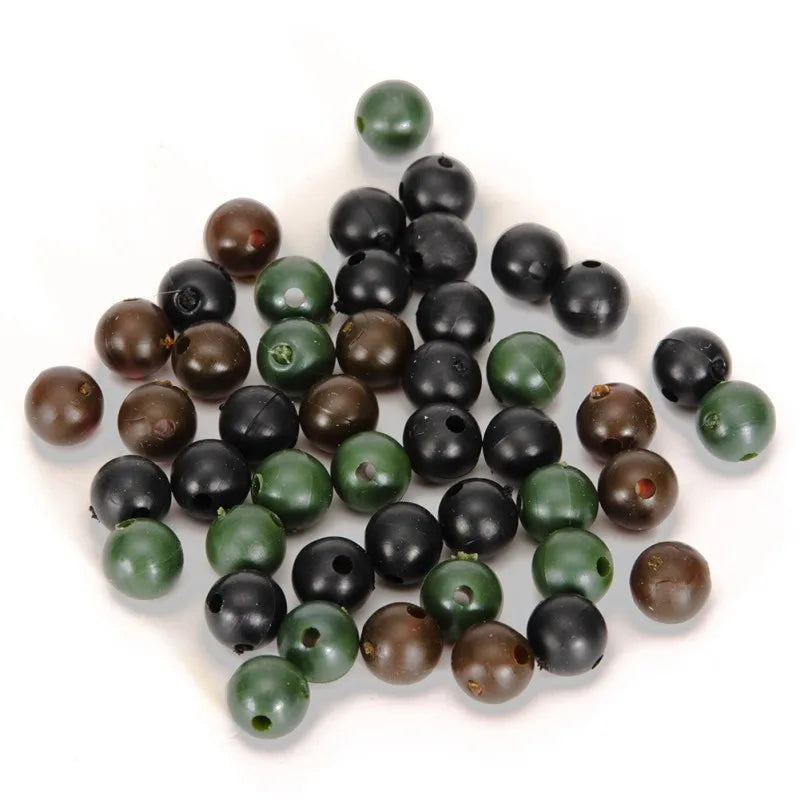 50pcs Blocking Beads Silicone Soft Anti-collision Beans Round Big Thing Fishing Set Space Beans Line Set Anti-tan-gle Beans 8mm