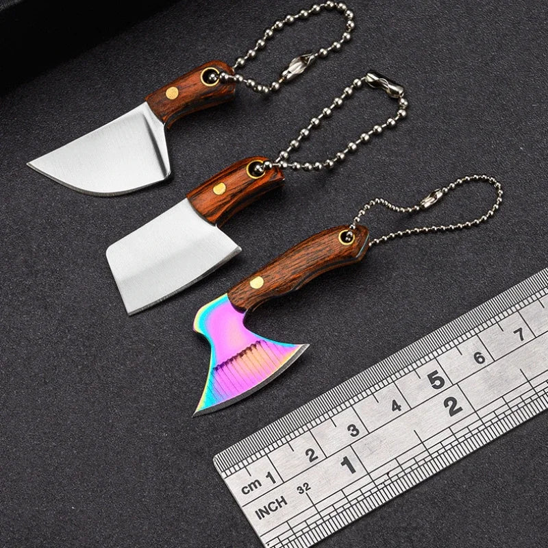 Creative Outdoor Camping Supplies Mini Multi-functional Keychain Kitchen Knife Pendant Gift Stainless Steel Folding Knife