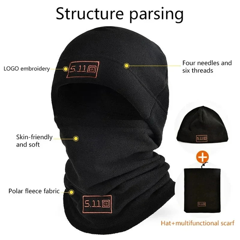 Winter Polar Coral Fleece Men Face Mask Neck Warmer Balaclava Beanies Thermal Head Cover Sports Scarf Ski Caps Warm Accessories