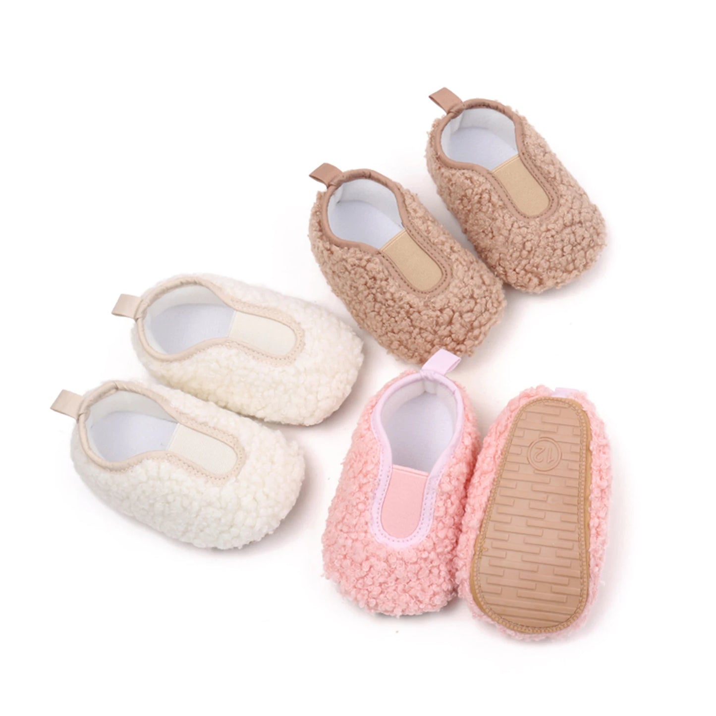 Baby Girls Boys Premium Coral Velvet Flats Infants Winter Warm First Walker Crib Shoes for Home Toddlers Soft Flats Shoes