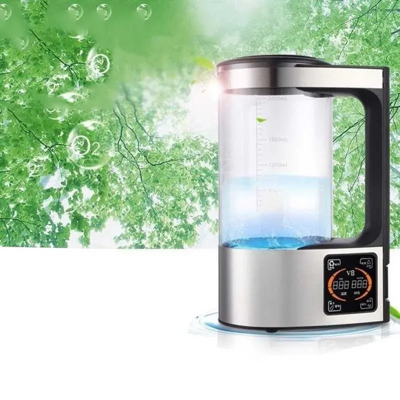 110-220V 2L Rich Hydrogen Water Bottle Alkaline Water Ionizer Machine US/EU Plug English Menu