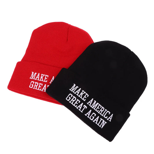 Donald Trump 2024 Campaign American Flag Knitted Hat Women's Men's Skullies Beanies Winter Hat Warm Melon Cap
