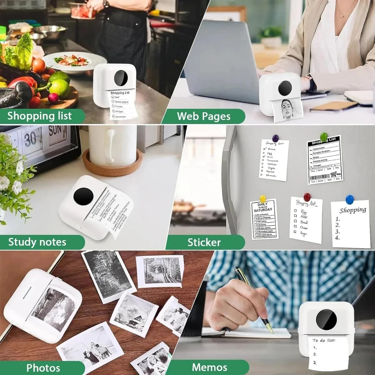 Thermal Sticker Paper Self-adhesive Printer Paper 20PCS Mini Printer Paper  Photo Printer Labels For Photos Notes 5.7 x 2.5cm