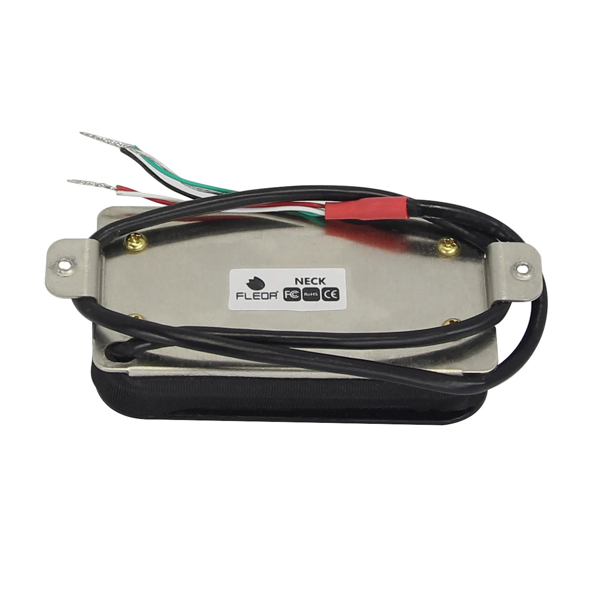 FLEOR Set of Neck & Bridge Hot Dual Rails Humbucker Pickup Electric Guitar Pickup, White/Black