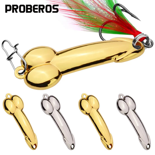 PRO BEROS Metal VIB Lure Sequins Bait Gold Spoon Penis Fishing Lures Artificial Bait Tackle Fishing Spinner Blade for Bass
