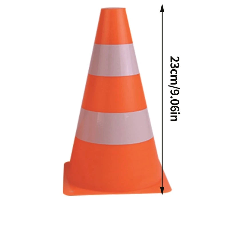 23CM Traffic Cone Road Safety Warning Sign Soccer Roadblocks Football Club Standing Block for Training Coaching Sports Cone