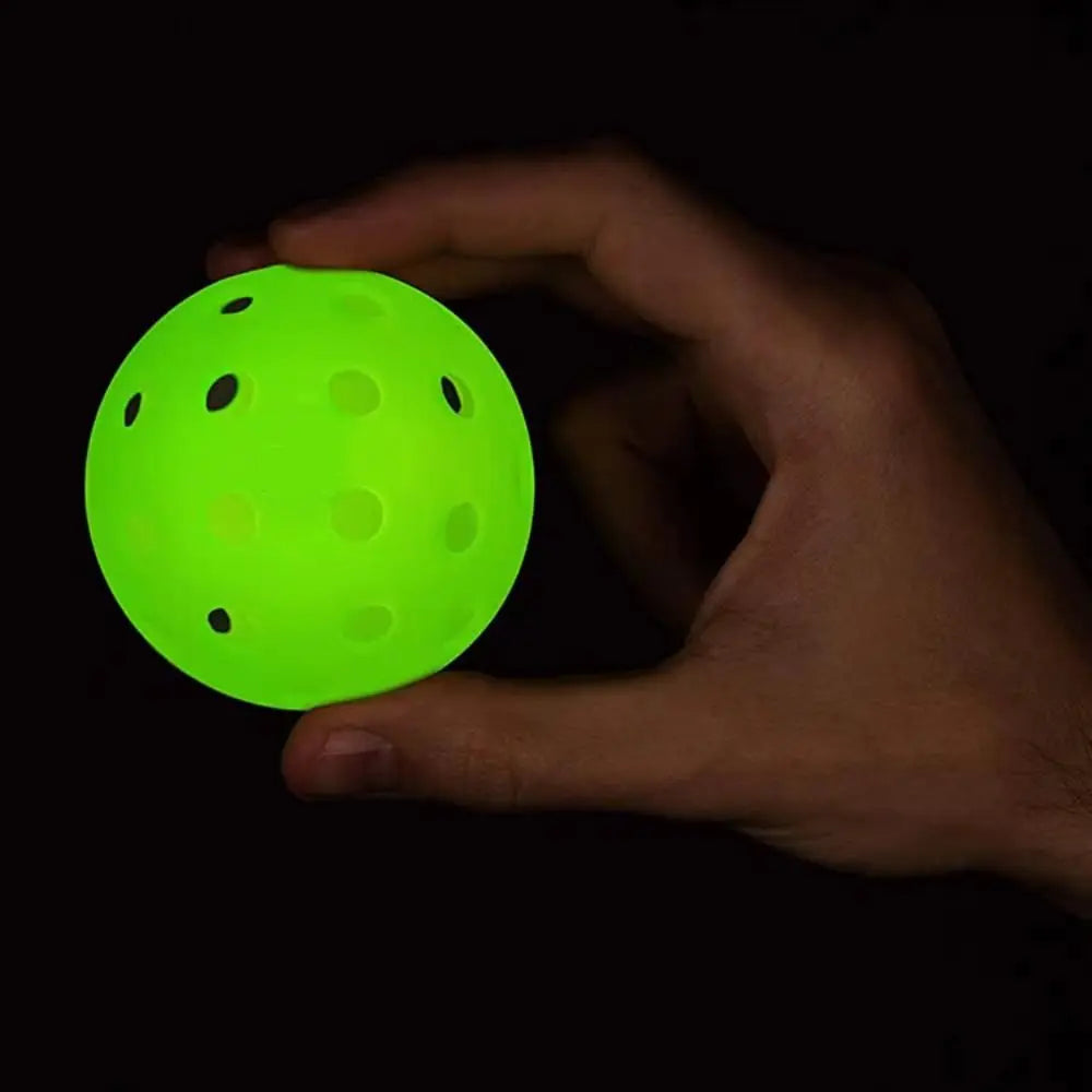 74MM 40 Holes Luminous Pickleball Durable Multicolor Elastic Seniors Tennis Glow in The Dark PE Ball Indoor Utdoor