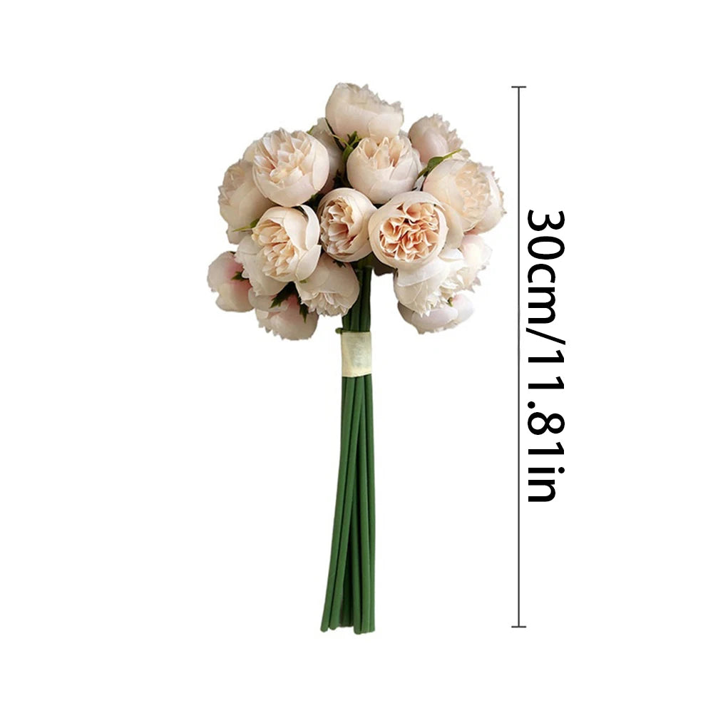 Heads Peony Artificial Flowers for Home Vase DIY Decor Bride Rose Bouquet Fake Flower Wedding Party Centerpieces Decoration