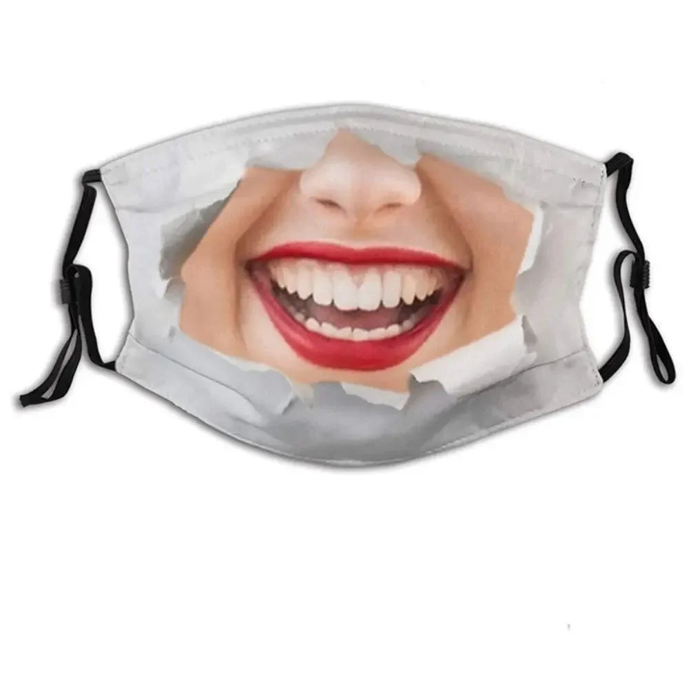 Facial Expression 3D Three-dimensional Mask Personality Printed Funny Printed Mask Cotton Imitation Party Cosplay Mask Gifts