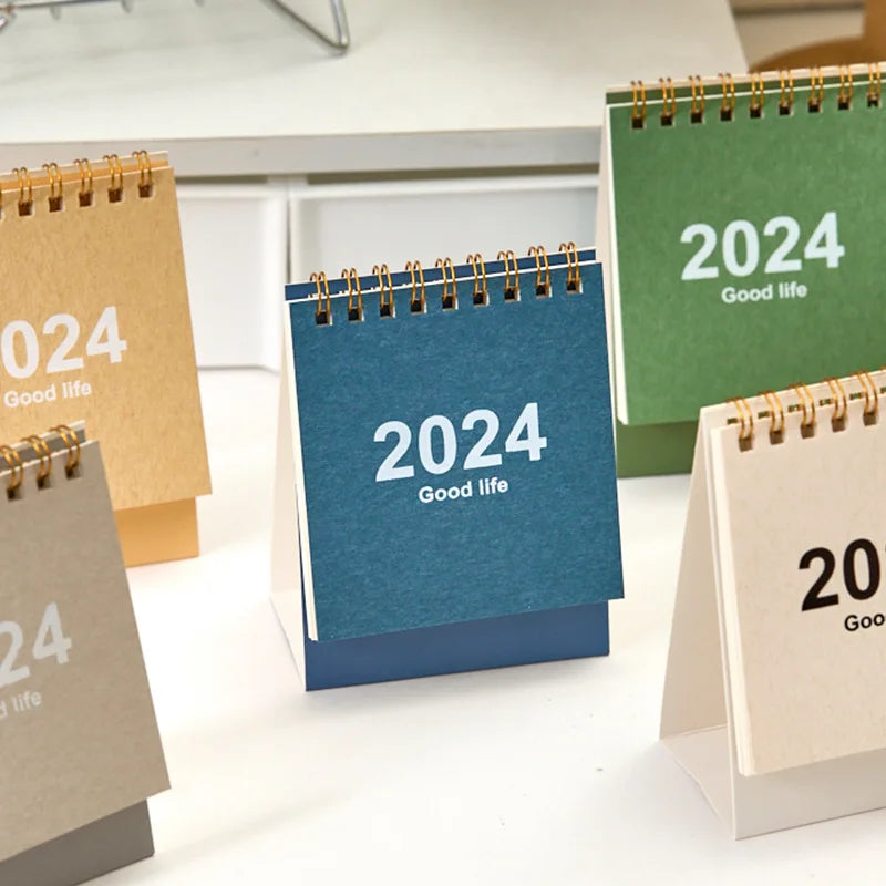 2024 2025 English Mini Desk Calendar Creative Office Decoration Desktop Calendar Daily Memo Calendar Learning Planner