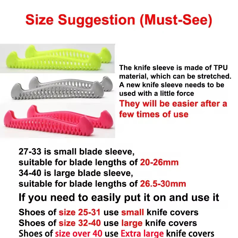 TPU Ice Skating Figure Skate Blade Cover Ice Skate Hockey Skates Adjustable Protective Prevent Puncture Scalable Blade Sleeve