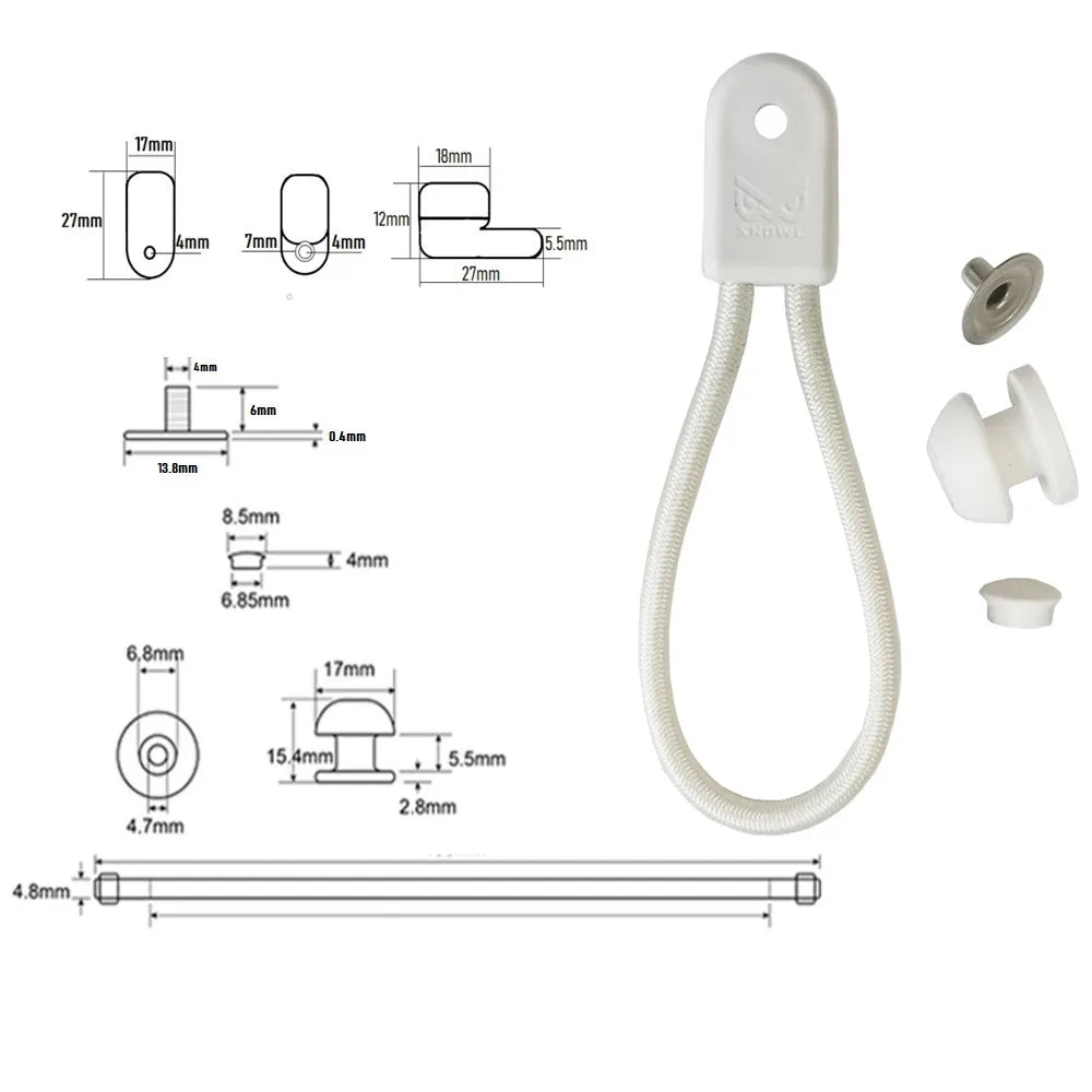6 or 10 Sets UV Resistant Stayput Shock Cord Loop Bungee Clip Pull Tie Down Tarp Canvas Knobs for Marine Truck Car RV Boat Cover
