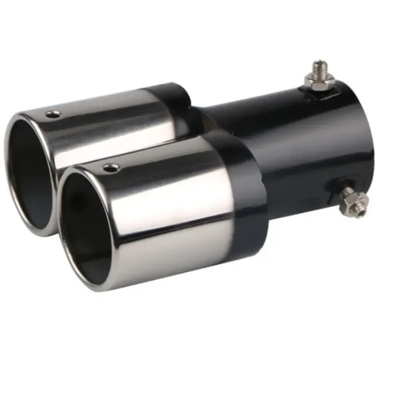 Car General One Out Two Grilled Blue Tail Throat Double Pipe Tail Pipe Muffler Stainless Steel Exhaust Pipe Modification Supplie