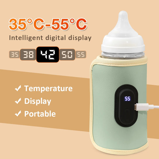 Baby Milk Warmer Bag Case Baby Nursing Bottle Heater Sleeve Stroller Cart Outdoor Travel Accessories USB Plug