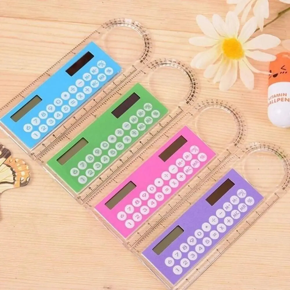 Mini Portable School Supplies Office Stationery Solar Energy Calculator Calculator Ruler Digital Caliper