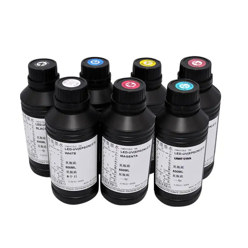 500ML Bottle LED UV Ink For Epson L800 L805 L1800 R290 R330 1390 1400 1410 UV Printer Ink UV Varnish Gloss Ink Hard INK Soft