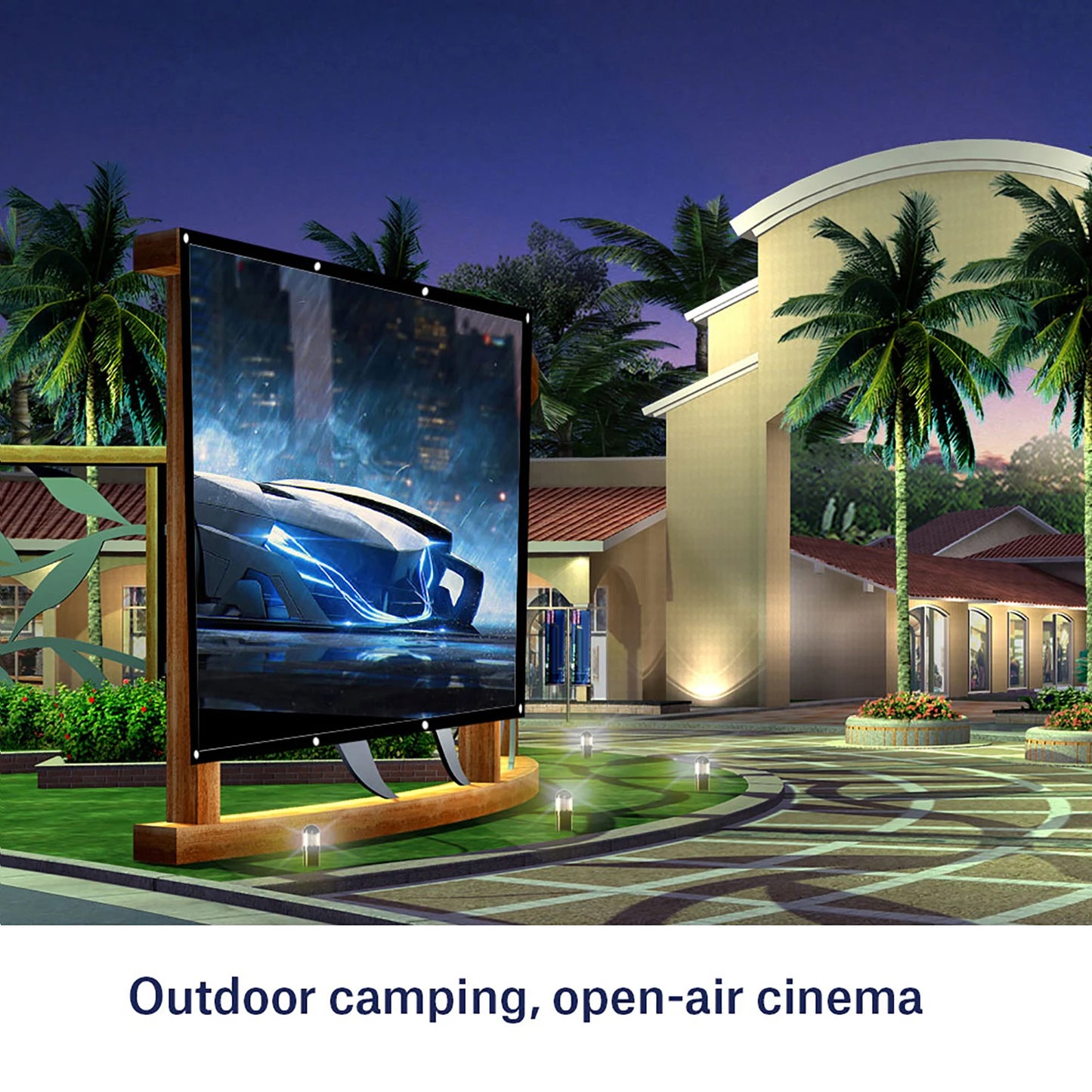 Projector Screen Diagonal 60100 Inch Portable Foldable Noncrease White Projector Curtain Projection Screen 4:3 TW