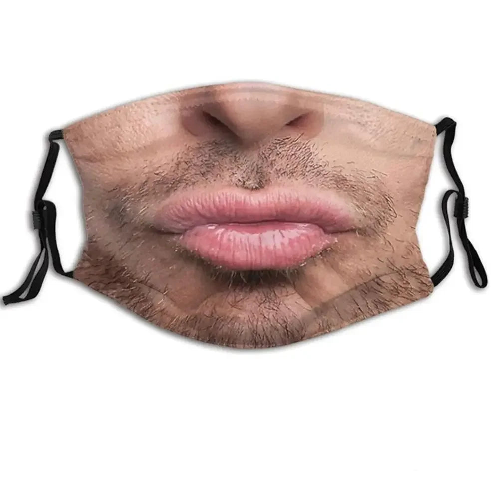 Facial Expression 3D Three-dimensional Mask Personality Printed Funny Printed Mask Cotton Imitation Party Cosplay Mask Gifts