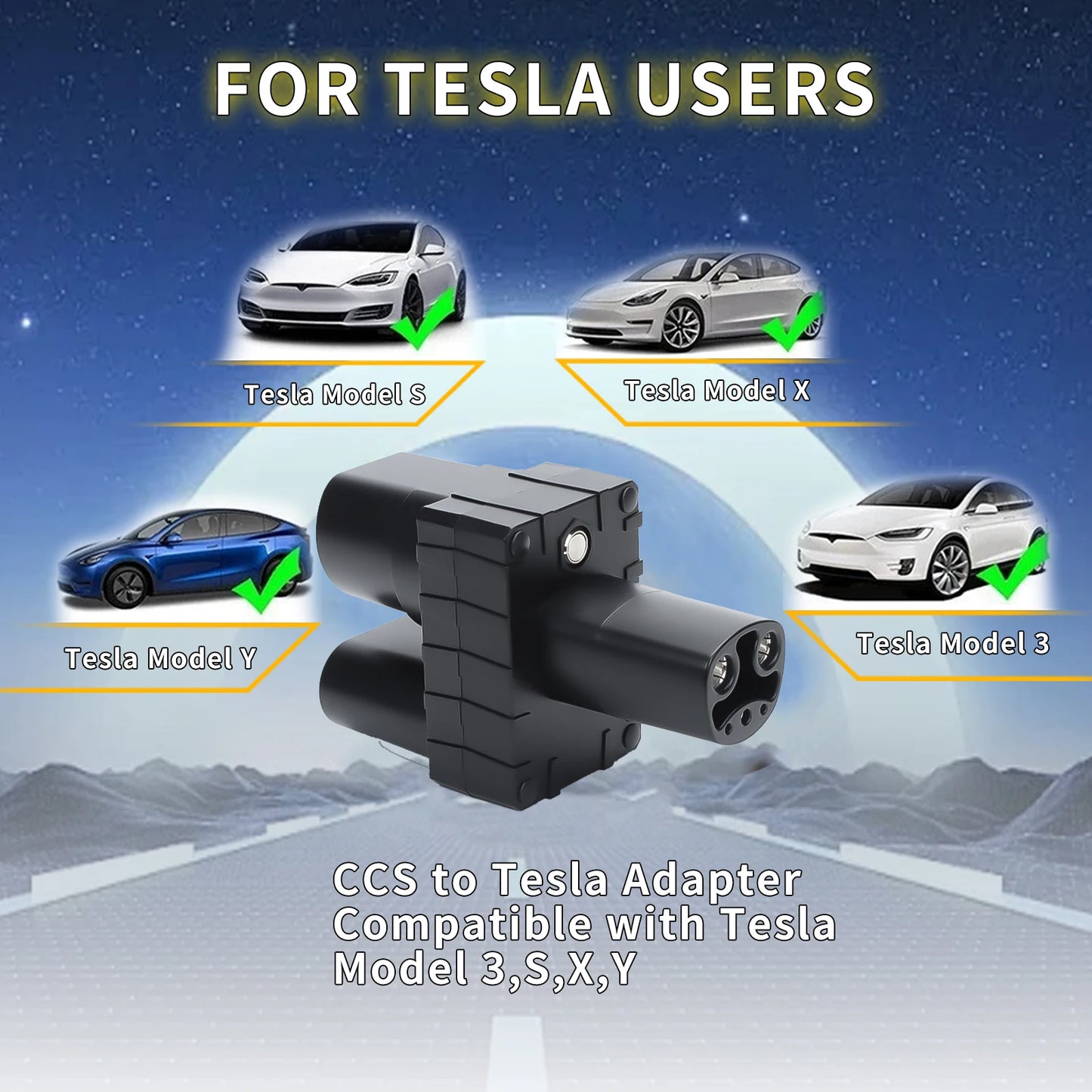 CCS2 to Tesla EV Charging Adapter 250A CCS2 Combo Tesla Convertor for Car Charger CCS2 Tesla Adapterr