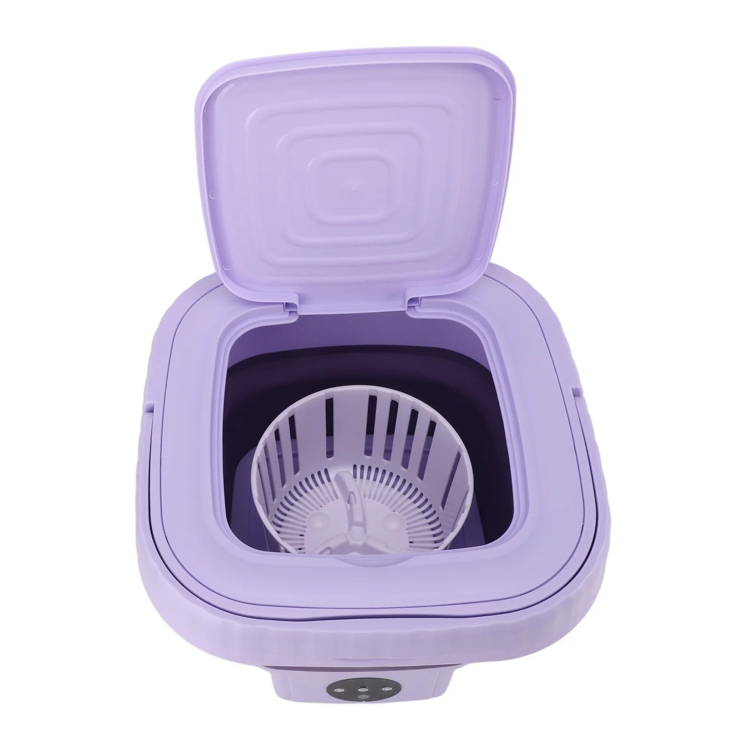 Portable Washing Machine 11L ABS PP Automatic Mini Foldable Bucket Washer with Drainage Pipe for RV Travel Apartment