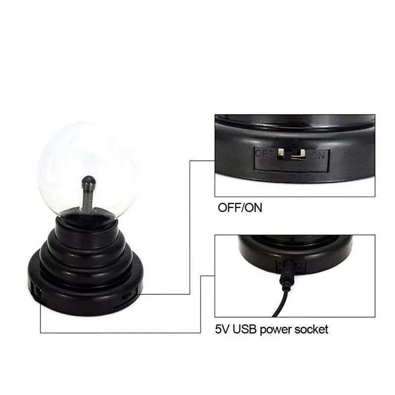 3/4/5/6 Inch Magic Plasma Ball Lamp Touch Sensitive Atmosphere Night Light Novelty Lamp Kids Birthday Christmas Gift