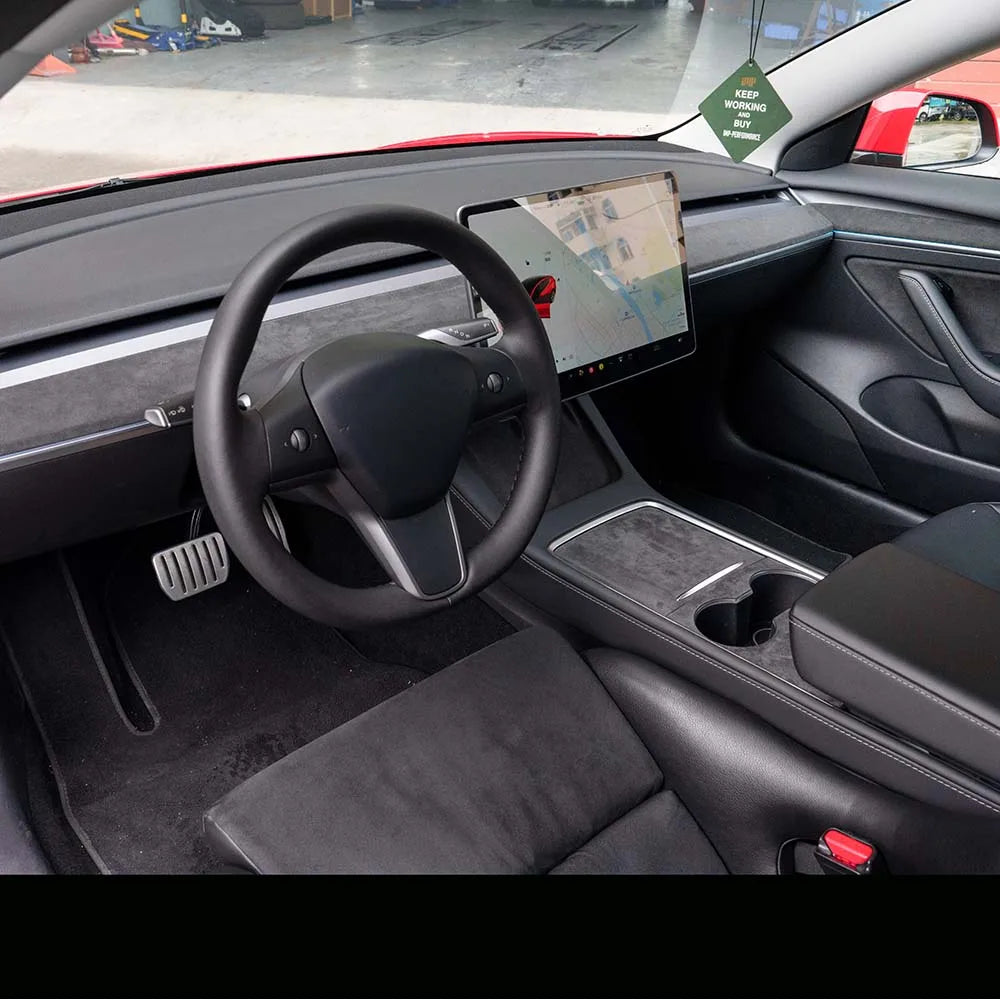Alcantara For Tesla Model 3 Model Y 2020-2023 Car Dashboard Cover Door Trim Sticker Car Interior Decoration Accessor
