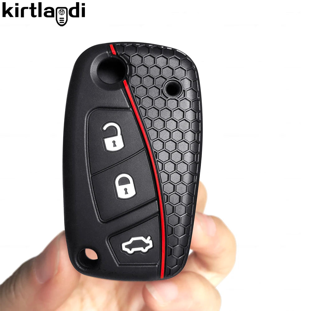 Silicone Car Key Fob Case Cover For Fiat Panda Grande Punto Stilo StreetKa Urban Doblo Bravo Dot Ducato 500 Accessories Keychain
