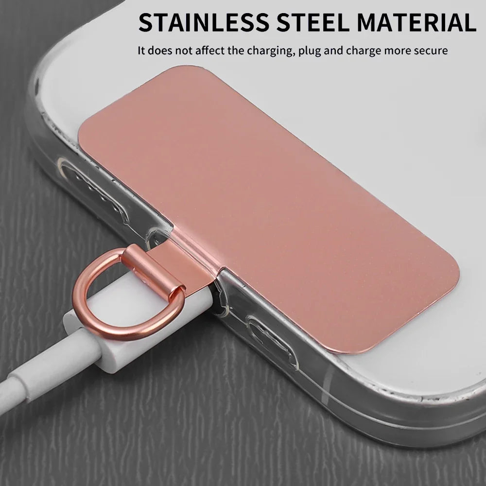 1-4Pcs Ultra-thin Stainless Steel Universal Metal Phone Tether Tab Replacement CellPhone Lanyard Straps Cards Hanging Cord Tab