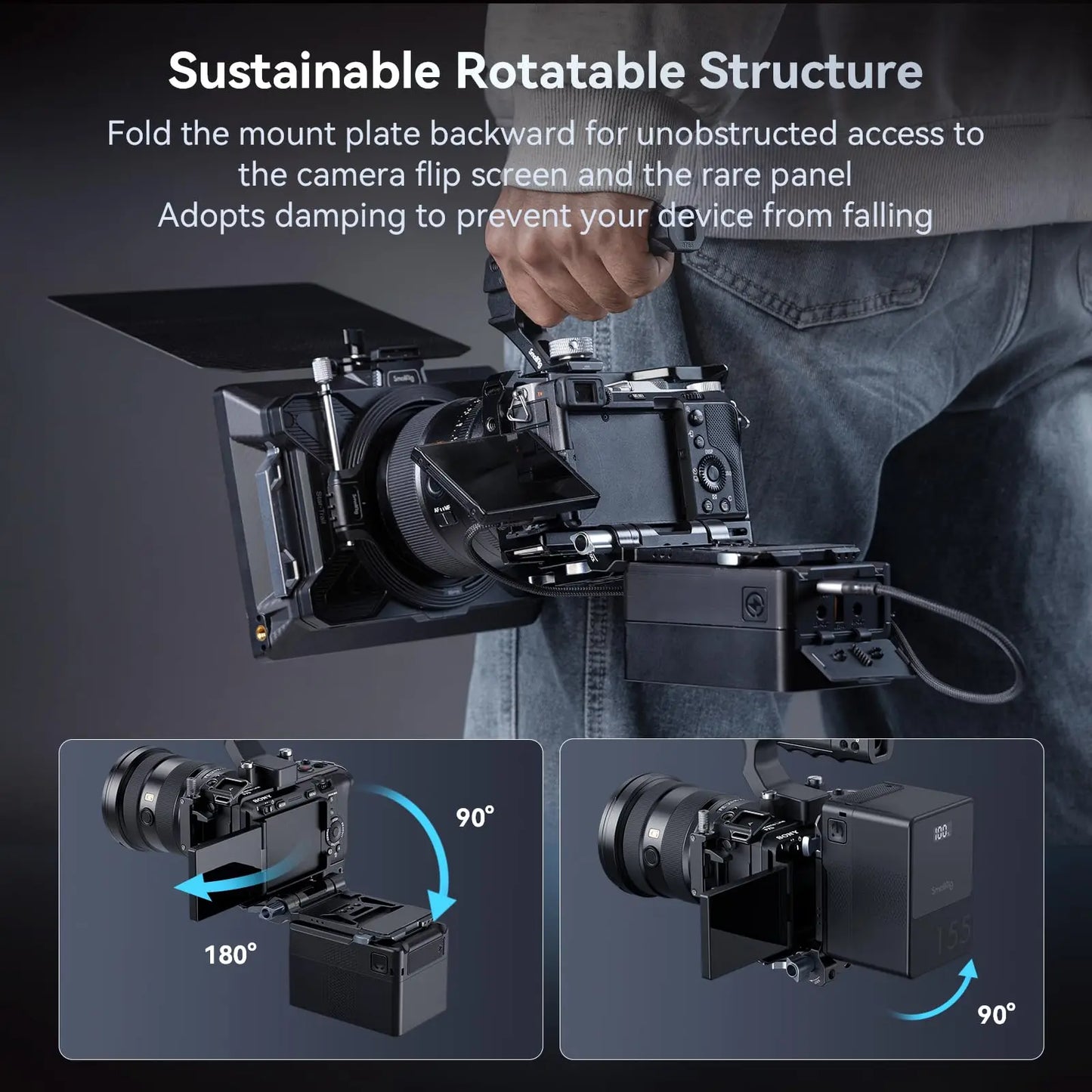SmallRig V-Mount Battery Plate, V Lock Battery Mounting Plate with 1/4"-20 & 3/8"-16 Threaded Holes for DSLR Camera, Tripod 4505