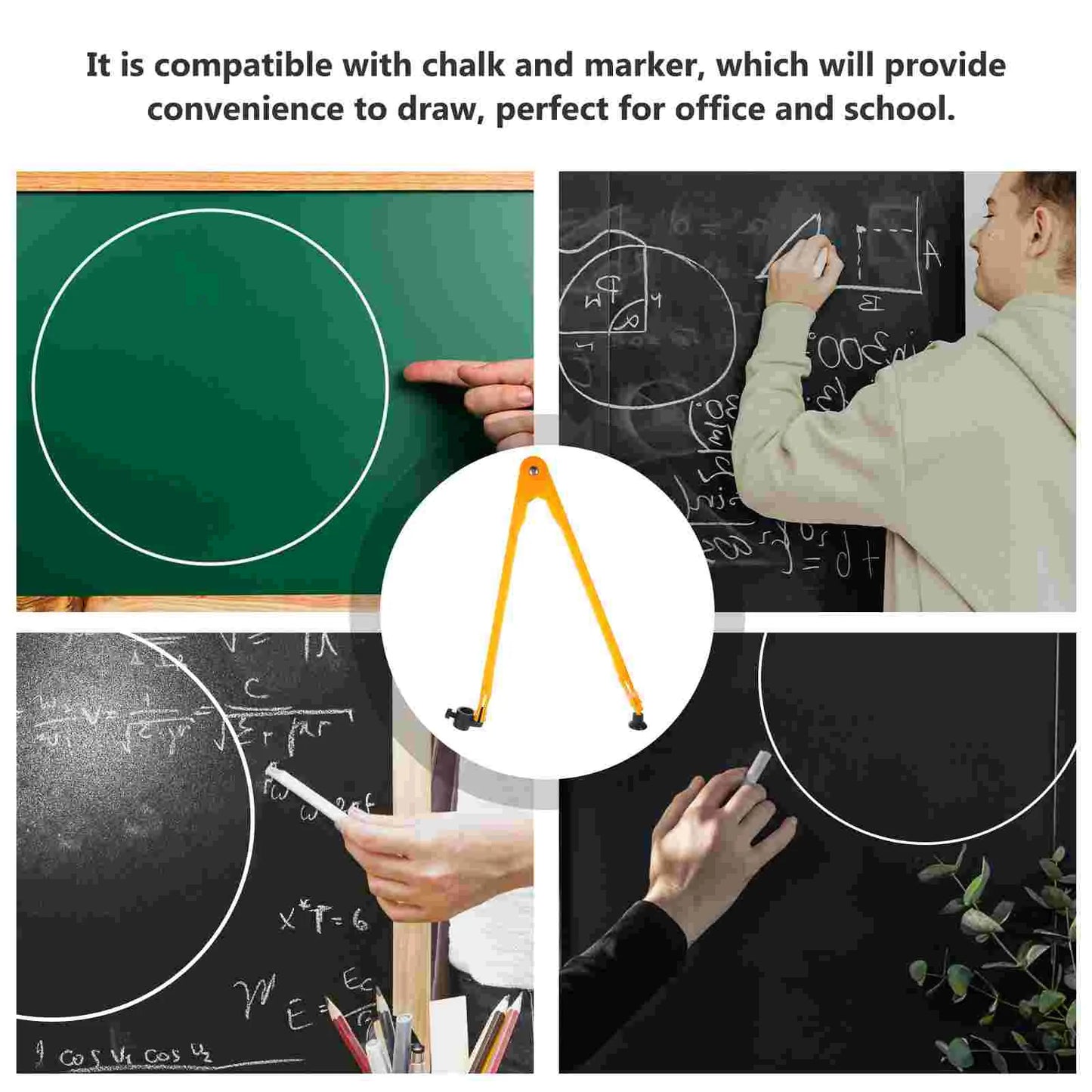 Teaching Compass Plastic Whiteboard Compass Drawing Math Geometry Tool Large Circle Teacher Aids