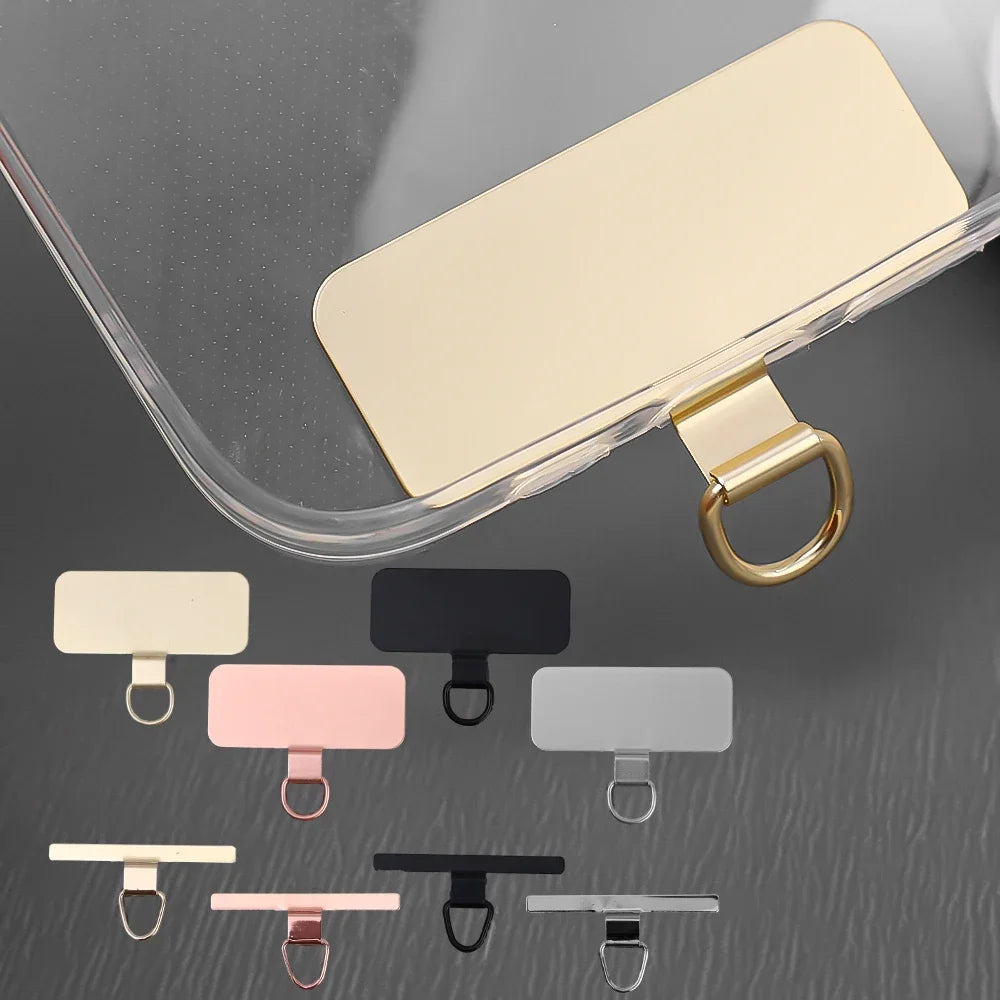 1-4Pcs Ultra-thin Stainless Steel Universal Metal Phone Tether Tab Replacement CellPhone Lanyard Straps Cards Hanging Cord Tab