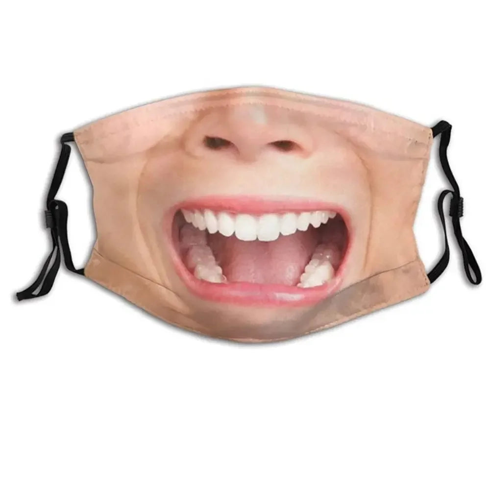 Facial Expression 3D Three-dimensional Mask Personality Printed Funny Printed Mask Cotton Imitation Party Cosplay Mask Gifts