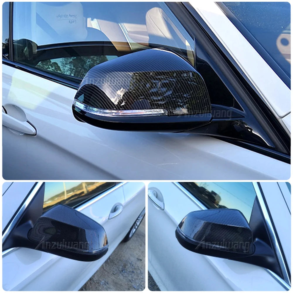 Pair Gloss Black Car Side Rearview Mirror Cover Cap For BMW F20 F21 F22 F30 F32 F36 X1 F87 M3 220i 320i 328i 330i 420i 428i 435i