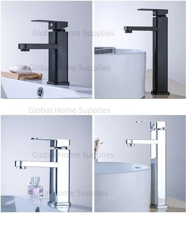 Bathroom Water Hot and Cold Faucet Single Handel Single Hole Deck Mounted Plastic Washbasin Bathtub Faucet G1/2