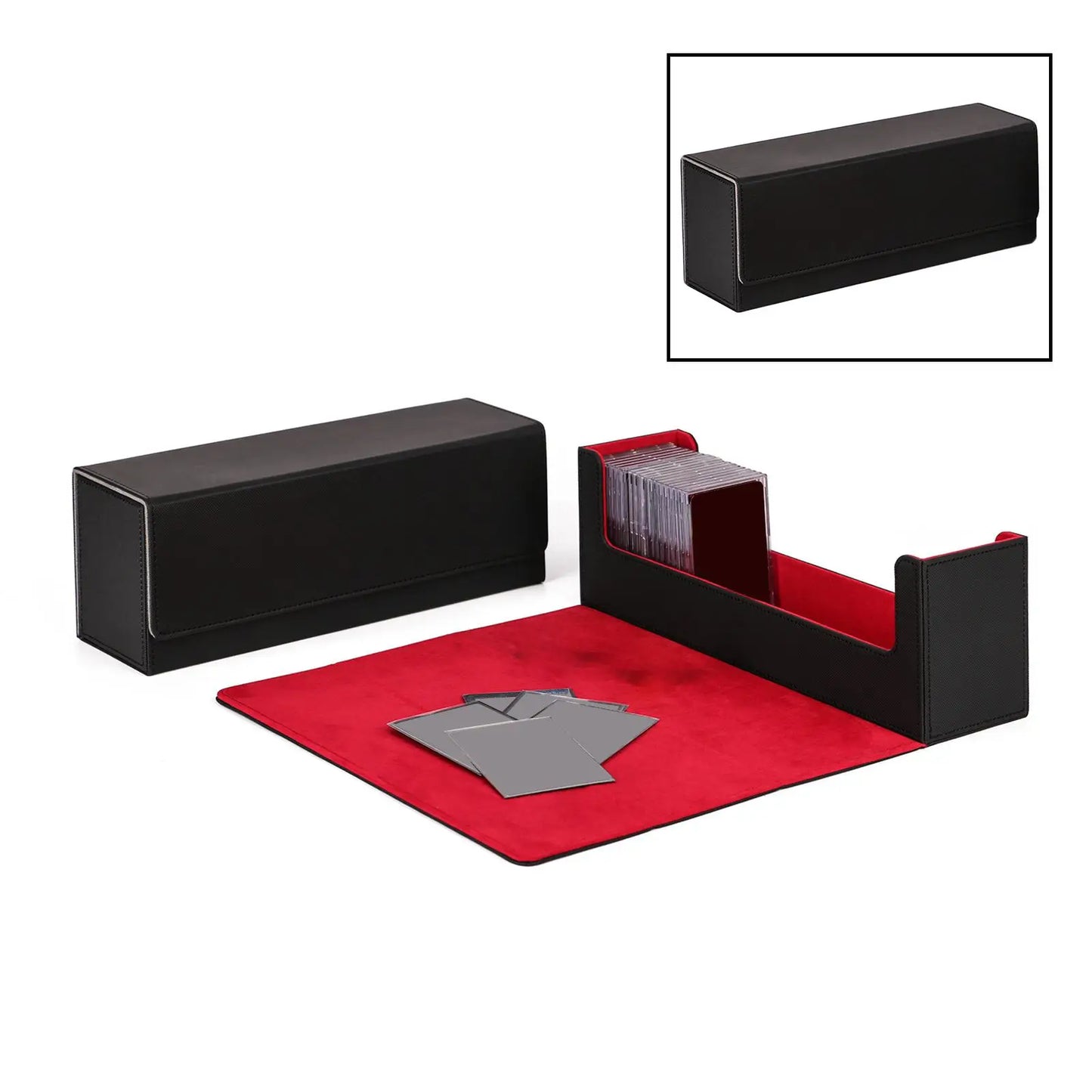 Premium Deck Box Large Size for 400+ Sleeved Cards PU Leather Card Holder for TCG Trading Card Storage Box Deck Boxes