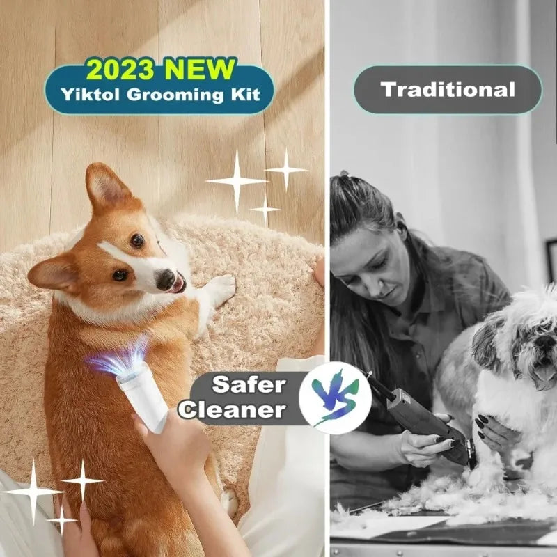 5-in-1 Dog Grooming Vacuum Kit Strong Pet Hair Removal Professional Clippers 6 Guide Combs Pet Grooming Tools for Dogs Cats
