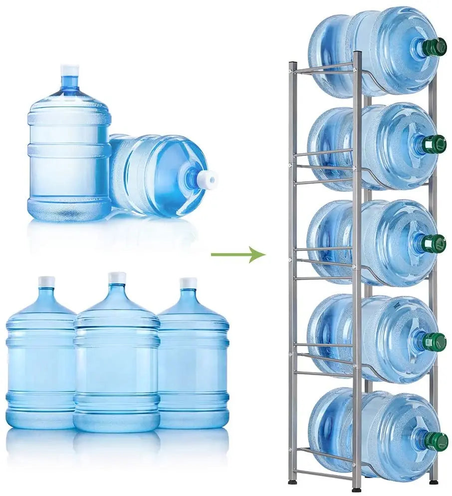 5 Tier/3 Tier Standing Water Jug Rack Water Bottle Buddy Holder Detachable Save Space