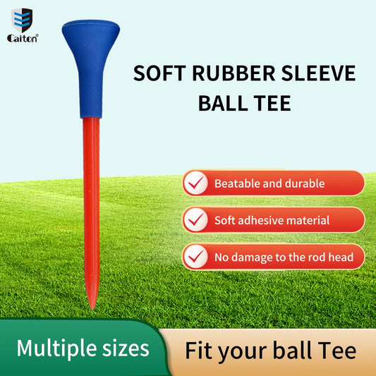 Caiton Golf Tee , 5pcs,1.7-3.3in Soft Rubber Golf Tees, Durable Plastic Long and Short Golf Tees, Assorted Colors
