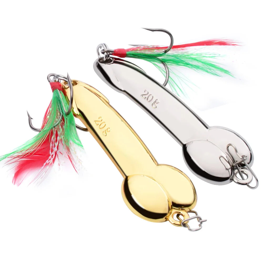 PRO BEROS Metal VIB Lure Sequins Bait Gold Spoon Penis Fishing Lures Artificial Bait Tackle Fishing Spinner Blade for Bass