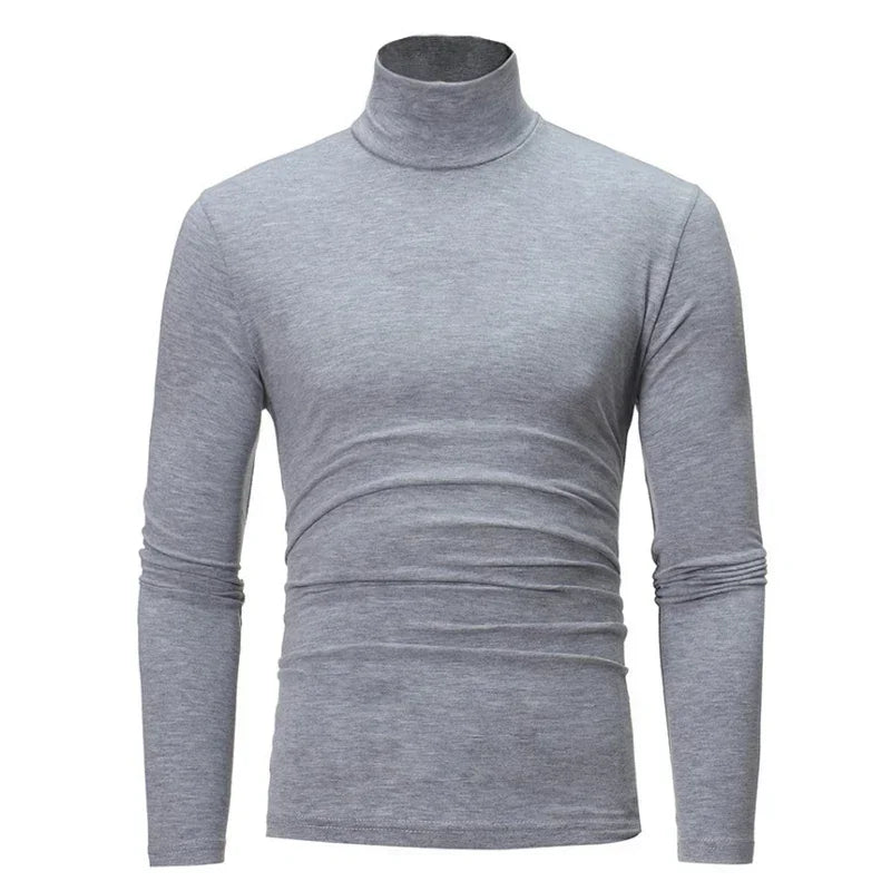 Spring Autumn Thin Men Pullovers Sweaters Turtleneck Knitted Sweater for Men Cotton Clothing Male Sweaters Full Black White Tops