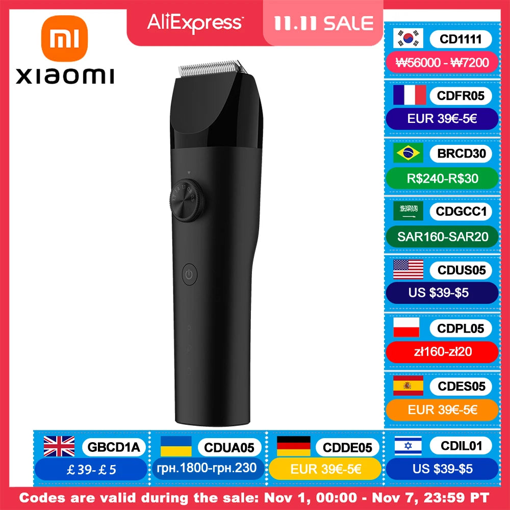 XIAOMI MIJIA Hair Trimmer Machine Hair Clipper IPX7 Waterproof Professional Cordless Electric Hair Cutting Barber Trimmers Men