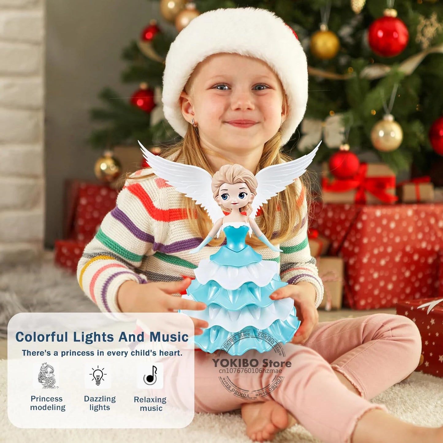 Dancing Princess Toys for Girls,Electric Cars Angel Doll with Colorful Flashing Lights & Singing Music Toys for Girls