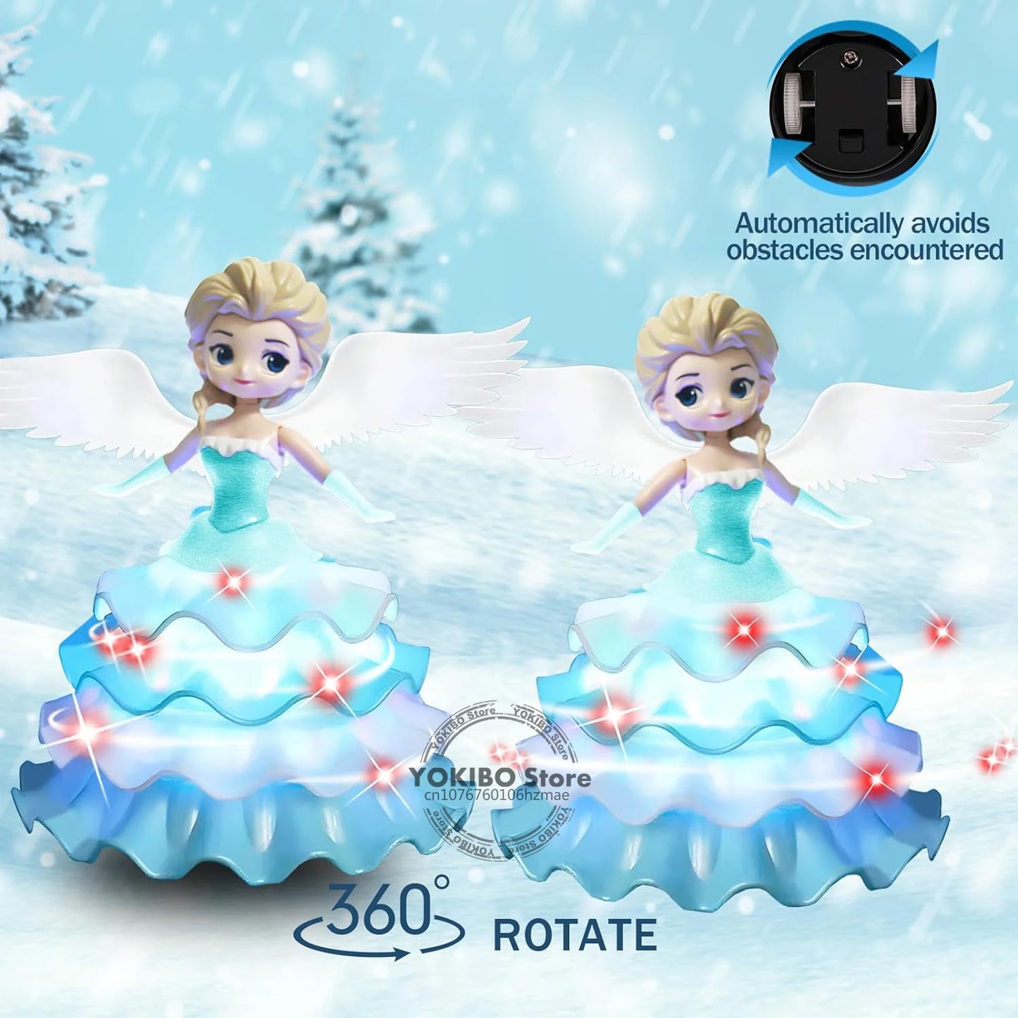 Dancing Princess Toys for Girls,Electric Cars Angel Doll with Colorful Flashing Lights & Singing Music Toys for Girls