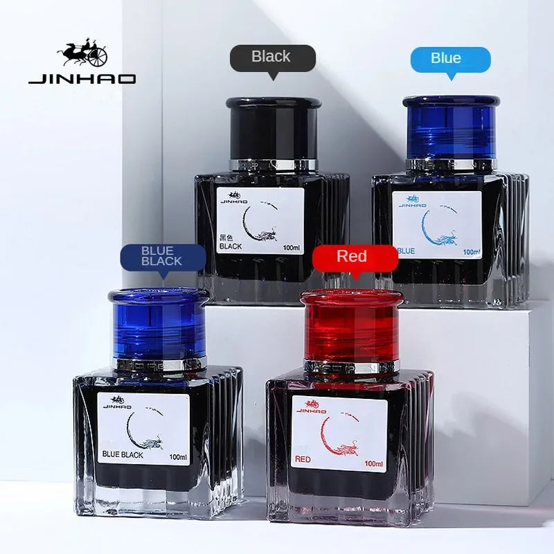 JINHAO 30/50/100ml Fountain Pen Ink Non-carbon Cartridge Refill Glass Bottled Fountain Pen Ink Stationery Office School Supplies