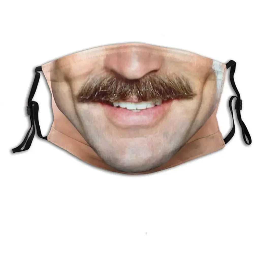 Facial Expression 3D Three-dimensional Mask Personality Printed Funny Printed Mask Cotton Imitation Party Cosplay Mask Gifts