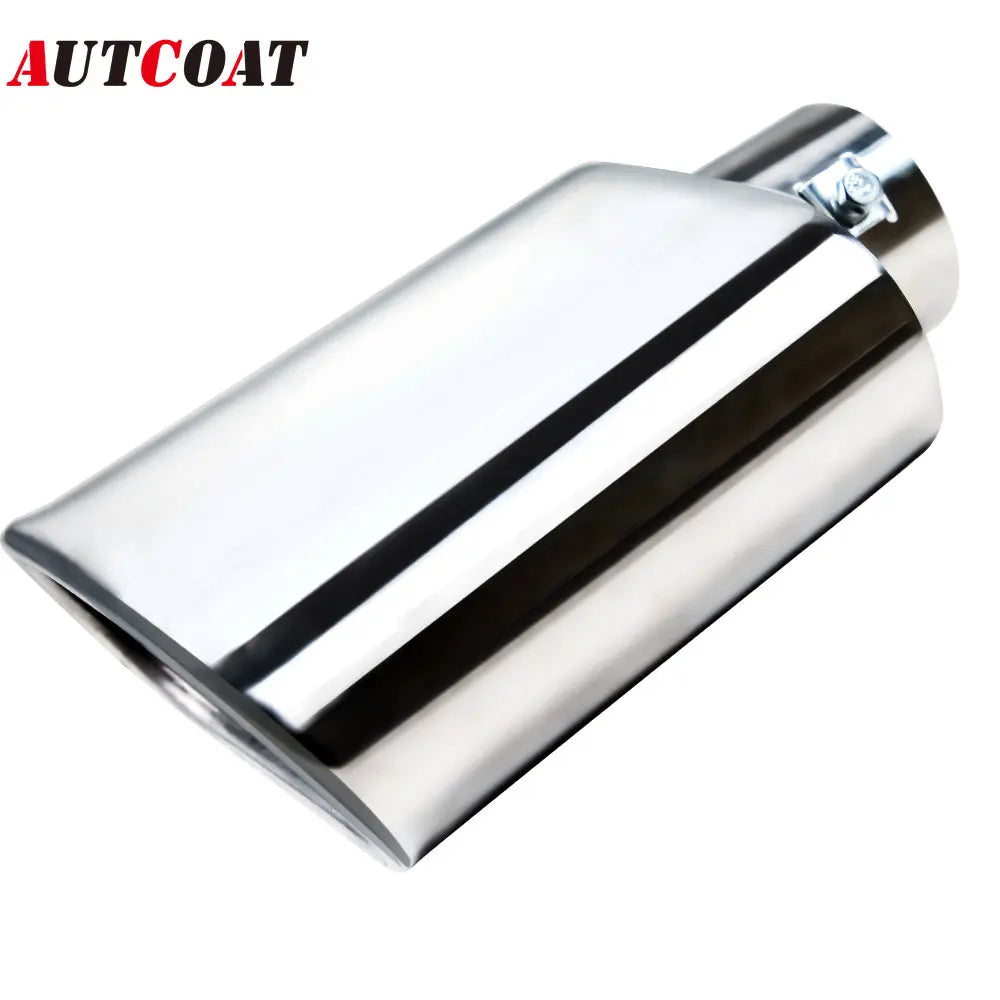 1/2Pcs Square Exhaust Tip 2.36" Inlet 2.36" x 5.5" Outlet 9" Long Chrome-Plated Stainless Steel Rectangle Exhaust Pipe Tip