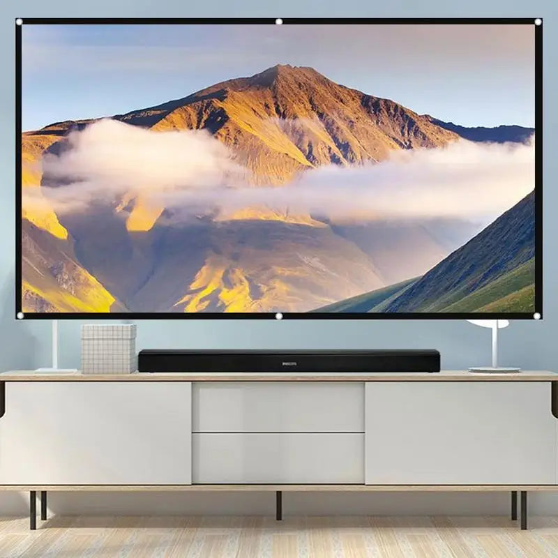 Foldable and portable projection screen, metal anti light 30-133 inches, suitable for low lumen projectors and high-definition